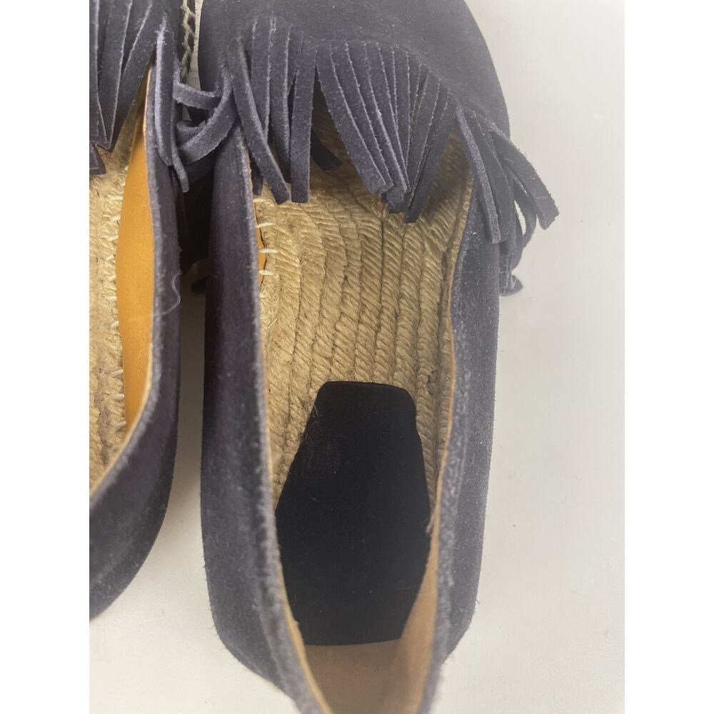 Chloe Womens Suede Fringe Trim Platform Espadrilles Black Size 8.5 US 39EU - Picture 10 of 12